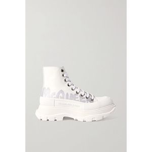 ALEXANDER MCQUEEN
Printed canvas and rubber exaggerated-sole ankle boots